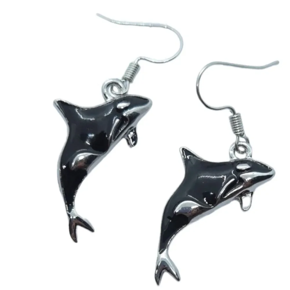 Orca Whale Jewelry Set Necklace Earrings Shamu Sea World Ocean Sea Life Jewelry